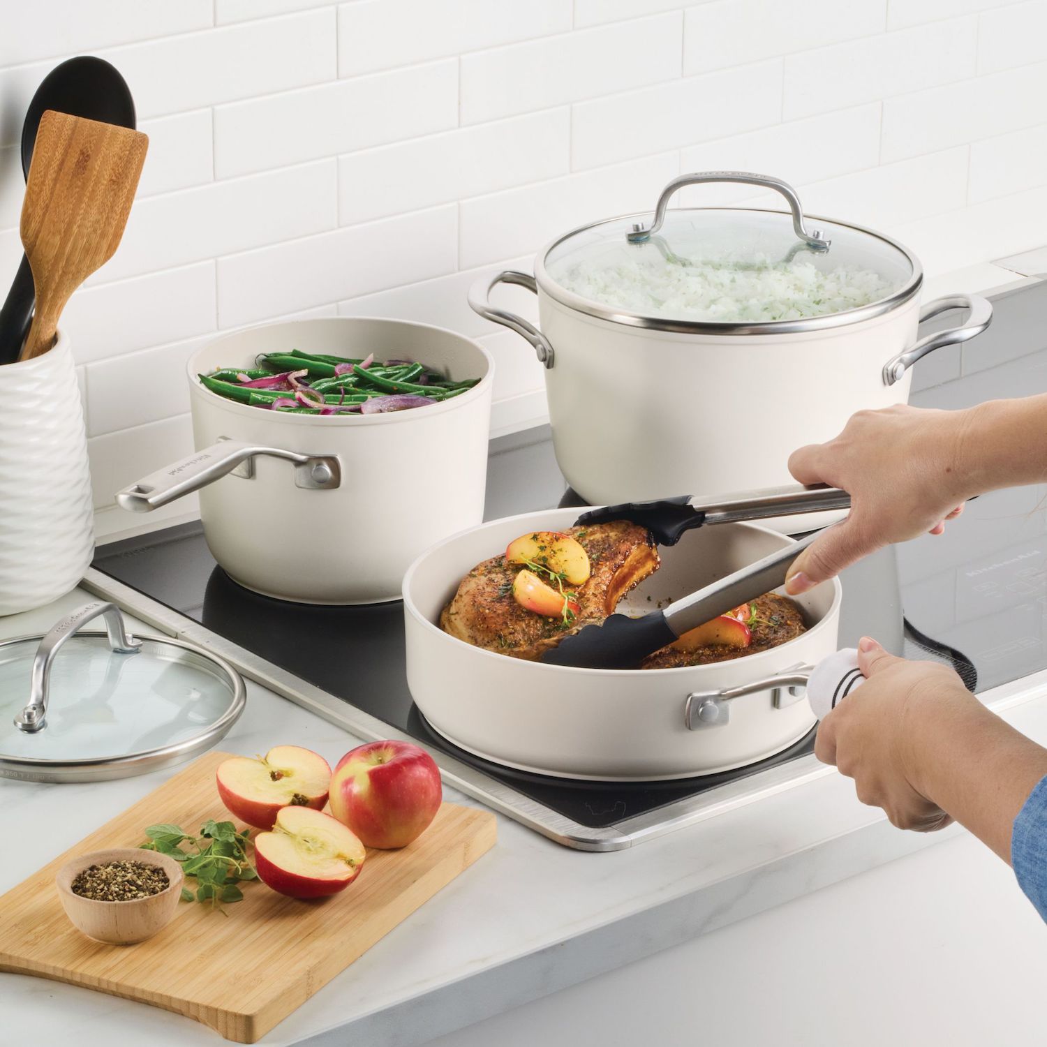 KitchenAid 10-pc. Hard-Anodized Ceramic Induction Cookware Set - Blue