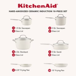 KitchenAid 10-pc. Hard-Anodized Ceramic Induction Cookware Set - Blue