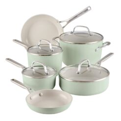 KitchenAid 10-pc. Hard-Anodized Ceramic Induction Cookware Set - Pistachio