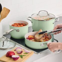 KitchenAid 10-pc. Hard-Anodized Ceramic Induction Cookware Set - Pistachio
