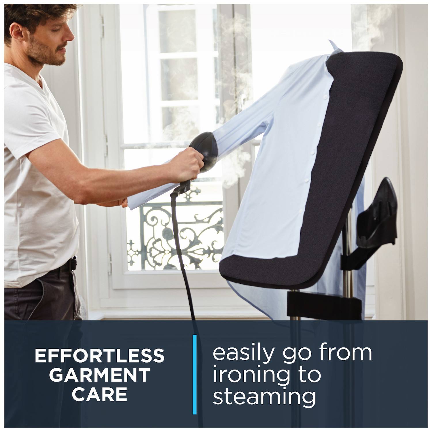 Rowenta IXEO 3-in-1 Steamer, Iron and Board - Black