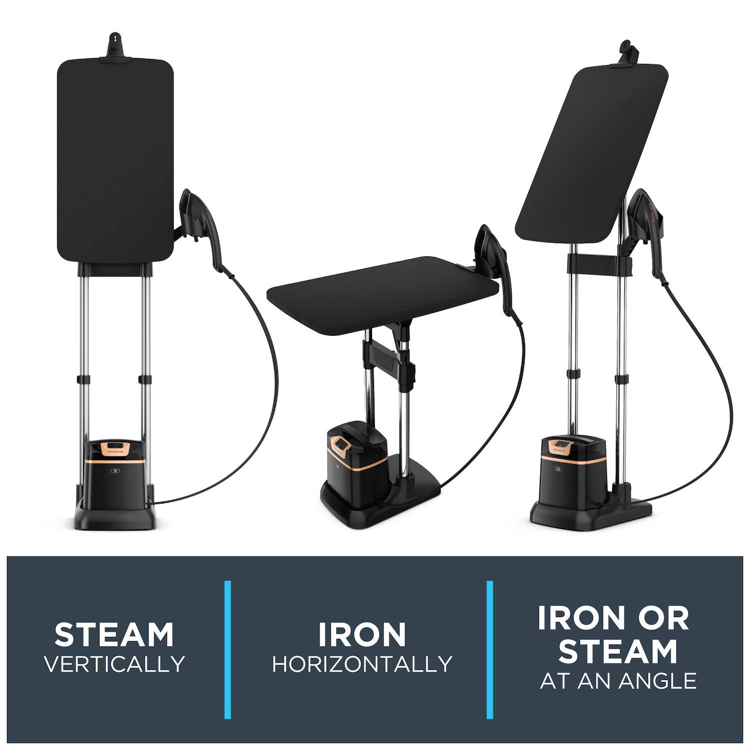 Rowenta IXEO 3-in-1 Steamer, Iron and Board - Black