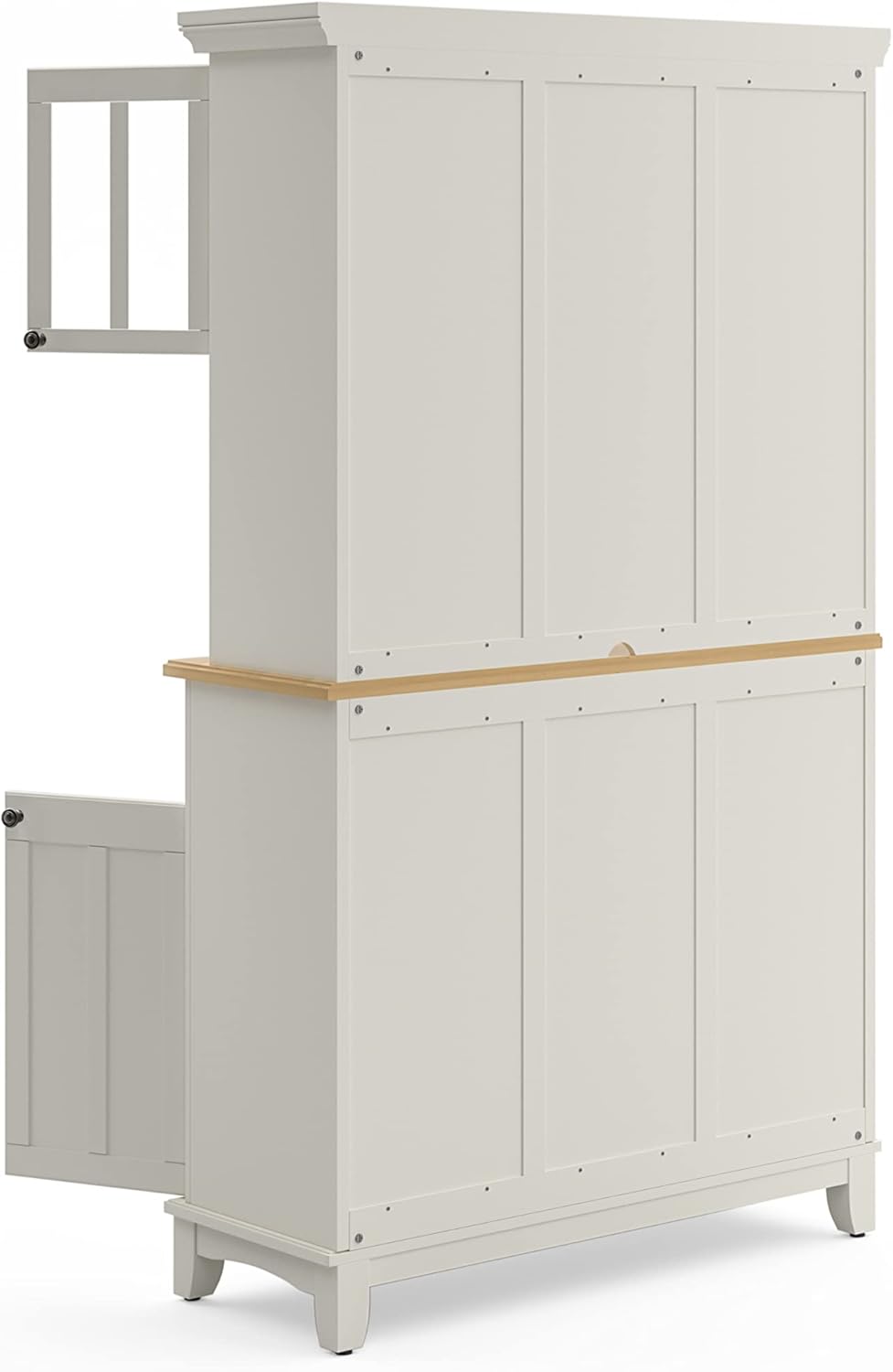 Homestyles Buffet of Buffets Off-White Server with Hutch and Natural Wood Top