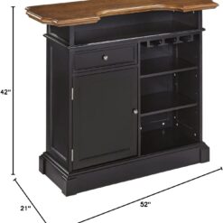 Homestyles Americana Black Bar with Wood Top