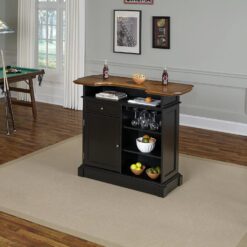 Homestyles Americana Black Bar with Wood Top