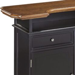 Homestyles Americana Black Bar with Wood Top