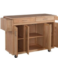 Homestyles General Line Natural Mobile Kitchen Cart, 54