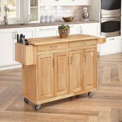 Homestyles General Line Natural Mobile Kitchen Cart, 54