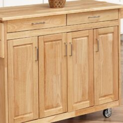 Homestyles General Line Natural Mobile Kitchen Cart, 54