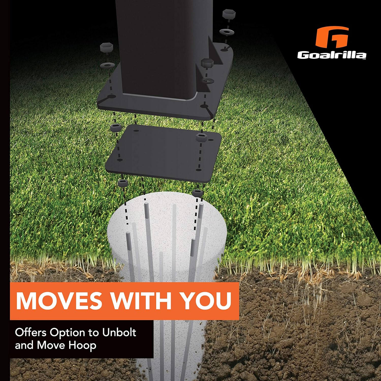 Goalrilla 9" Basketball Anchor System Installs In-Ground and Allows Goalrilla Hoop to Move with You