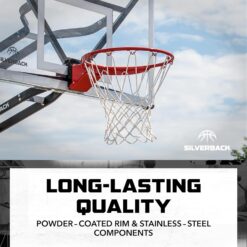 Silverback Deluxe Breakaway Rim with Nylon Net Compatible with Silverback NXT and Goaliath GoTek In-Ground and Wall-Mounted Basketball Hoops