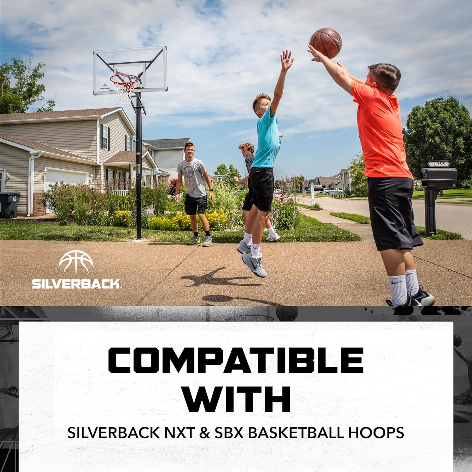 Silverback Deluxe Breakaway Rim with Nylon Net Compatible with Silverback NXT and Goaliath GoTek In-Ground and Wall-Mounted Basketball Hoops