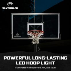 Silverback LED Basketball Hoop Light Illuminates Backboard, Rim, and Court and Fits Square Silverback and Goaliath In-Ground Hoops