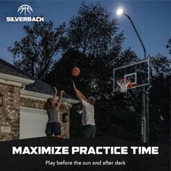 Silverback LED Basketball Hoop Light Illuminates Backboard, Rim, and Court and Fits Square Silverback and Goaliath In-Ground Hoops
