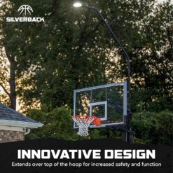 Silverback LED Basketball Hoop Light Illuminates Backboard, Rim, and Court and Fits Square Silverback and Goaliath In-Ground Hoops