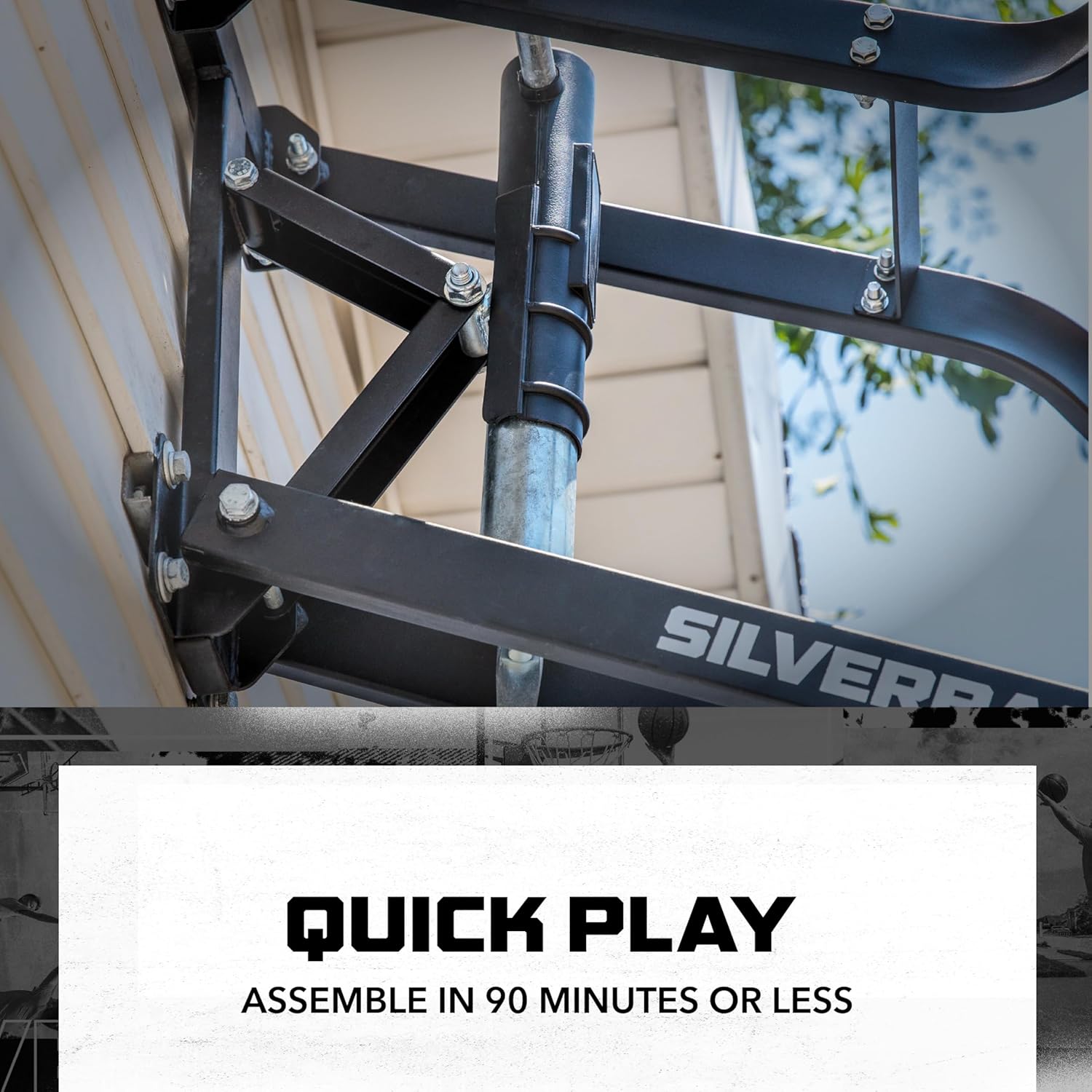 Silverback NXT 54" Wall Mounted Basketball Hoop, Indoor / Outdoor Basketball Hoop with QuickPlay Design