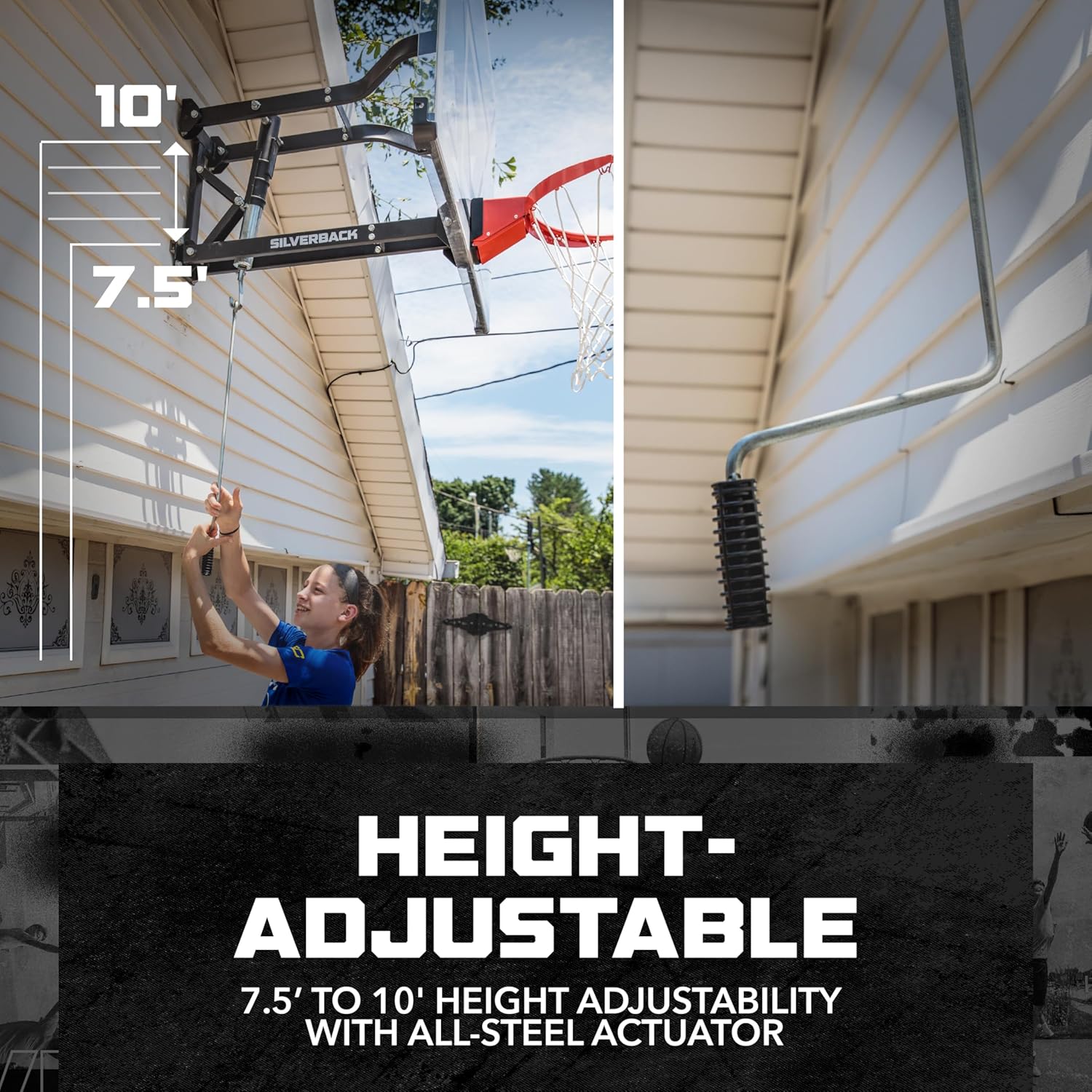 Silverback NXT 54" Wall Mounted Basketball Hoop, Indoor / Outdoor Basketball Hoop with QuickPlay Design