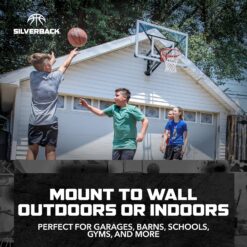 Silverback NXT 54" Wall Mounted Basketball Hoop, Indoor / Outdoor Basketball Hoop with QuickPlay Design