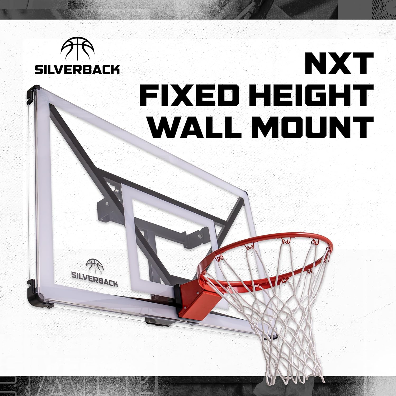 Silverback NXT 54" Wall Mounted Basketball Hoop, Indoor / Outdoor Basketball Hoop with QuickPlay Design