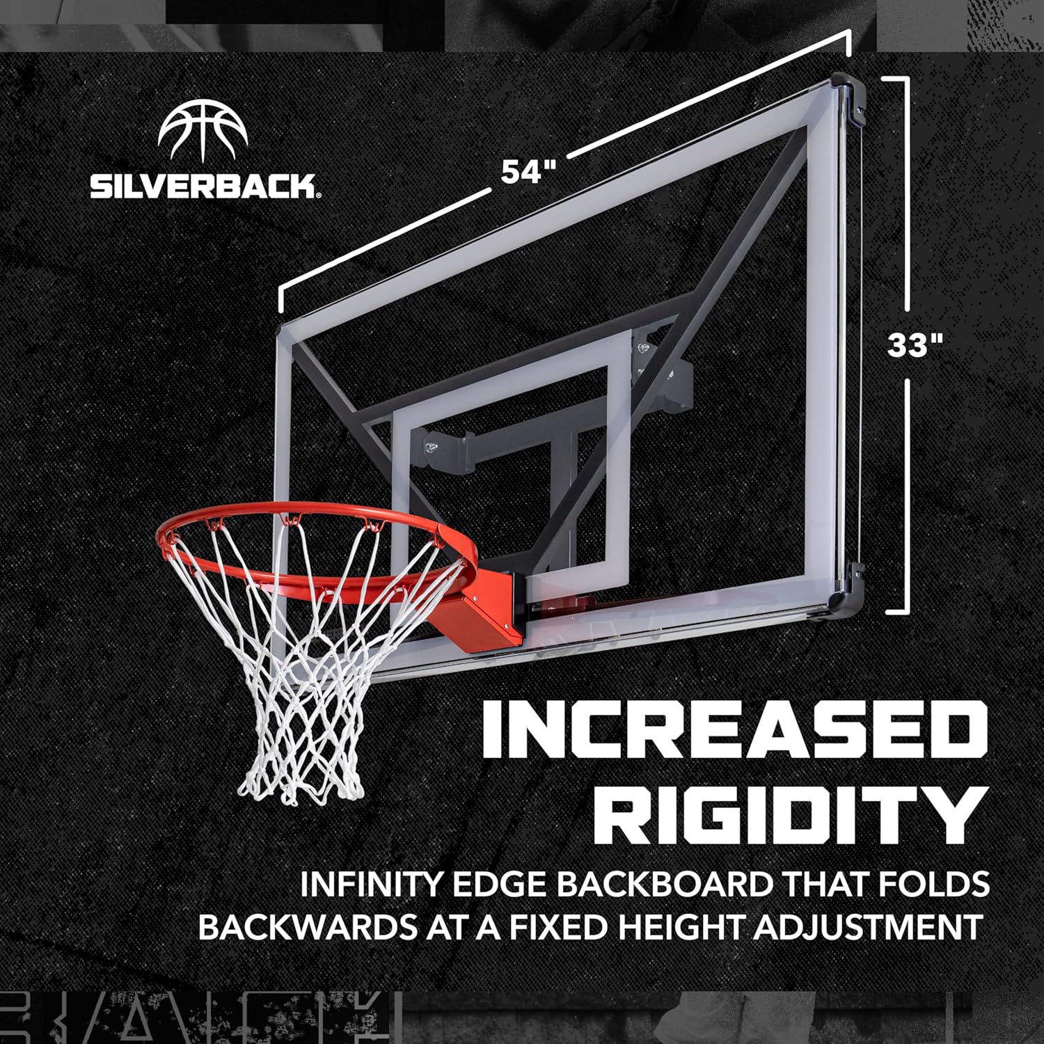 Silverback NXT 54" Wall Mounted Basketball Hoop, Indoor / Outdoor Basketball Hoop with QuickPlay Design