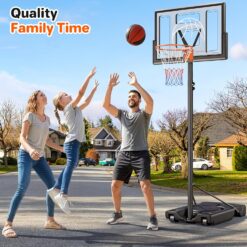 Yohood Basketball Hoop Outdoor 10ft Adjustable, Portable Basketball Hoop Goal System