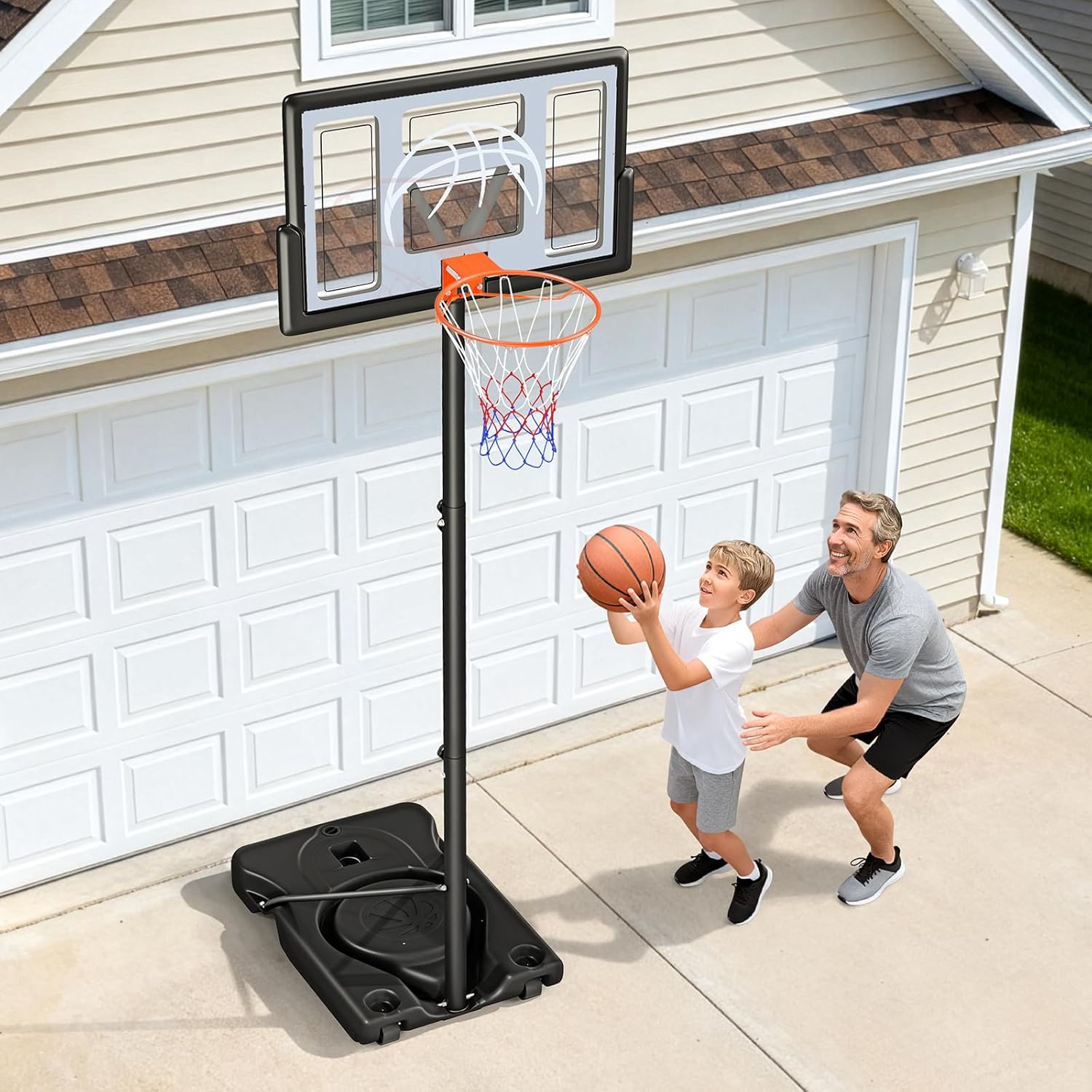 Yohood Basketball Hoop Outdoor 10ft Adjustable, Portable Basketball Hoop Goal System