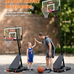 IGL Basketball Hoop Outdoor, Height Adjustable 5.3-10 FT, Portable Basketball Goal with Shatterproof Backboard