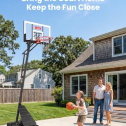 IGL Basketball Hoop Outdoor, Height Adjustable 5.3-10 FT, Portable Basketball Goal with Shatterproof Backboard for Kids Teens Adults, Backyard Driveway
