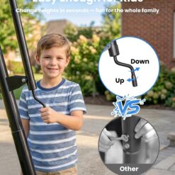 IGL Basketball Hoop Outdoor, Height Adjustable 5.3-10 FT, Portable Basketball Goal with Shatterproof Backboard for Kids Teens Adults, Backyard Driveway