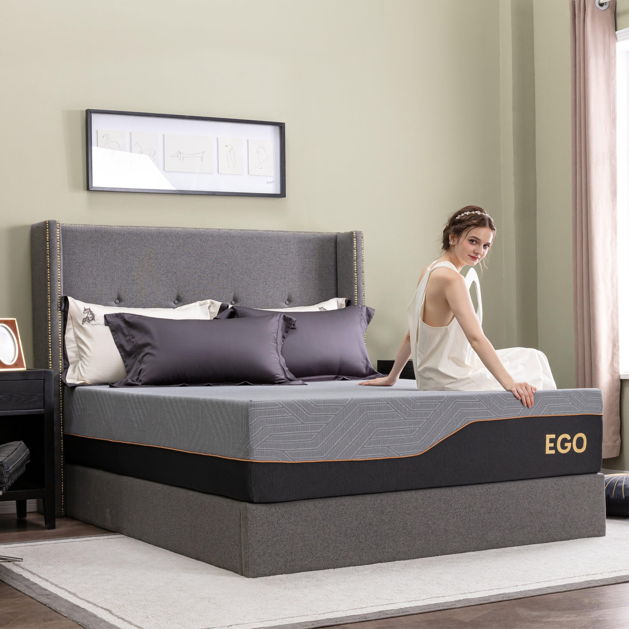 EGOHOME Black 14" Classic Mattress, Foam Classic, Queen - Image 3