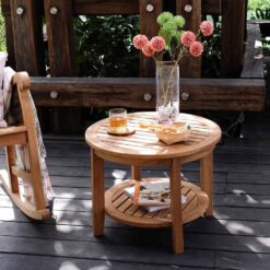 Cambridge Casual Heaton Teak Side Table with Shelf
