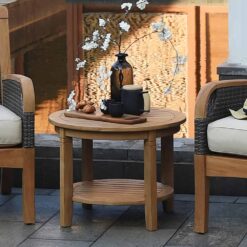 Cambridge Casual Heaton Teak Side Table with Shelf