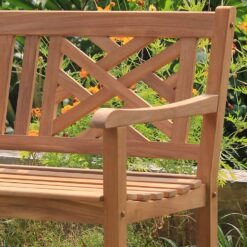 Cambridge Casual Maine 48-in W x 34-in H Natural Teak Garden Bench