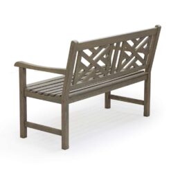 Cambridge Casual Maine 48-in W x 34-in H Weathered Gray Teak Garden Bench