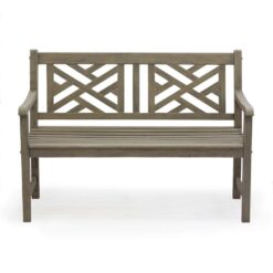 Cambridge Casual Maine 48-in W x 34-in H Weathered Gray Teak Garden Bench