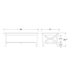 Cambridge Casual Chester Rectangle Outdoor Coffee Table 25-in W x 48-in L
