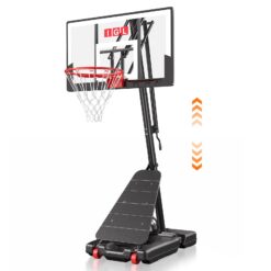 IGL Basketball Hoop Outdoor, Height Adjustable 5.3-10 FT, Portable Basketball Goal with Shatterproof Backboard