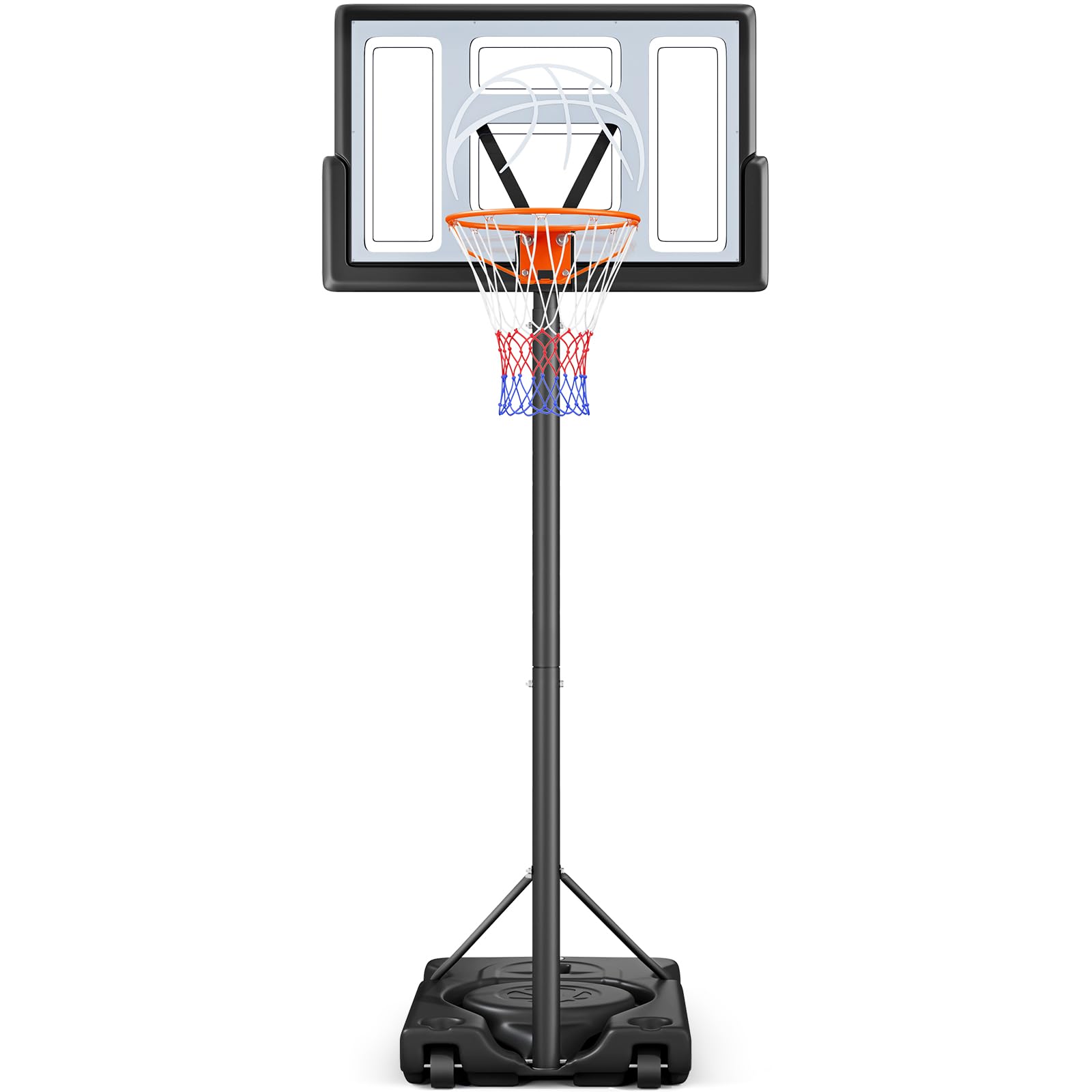 Yohood Basketball Hoop Outdoor 10ft Adjustable, Portable Basketball Hoop Goal System