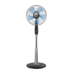 Rowenta Pedestal Fan, 53 Inches, Ultra Quiet Oscillating Fan for Bedroom, Portable, 5 Speeds, Refresh Up to 23-Feet, Silver, Indoor, VU5670