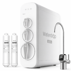 Waterdrop 8-stage G3P600 with MNR35 Filter Composite/Activated carbon Reverse Osmosis Filtration Under Sink Water Filtration System with LED Purifier Stainless Steel Smart faucet Faucet