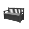 Keter Solana 70 Gallon Storage Bench Deck Box for Patio Furniture, Front Porch Decor and Outdoor Seating – Perfect to Store Garden Tools and Pool Floats, Graphite