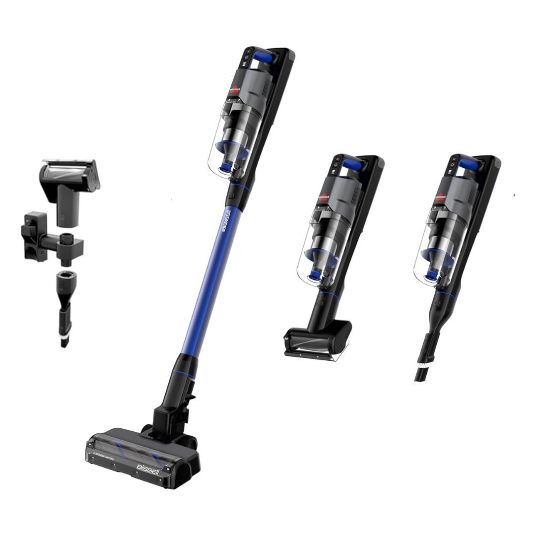 Bissell PowerClean FurFinder 200W Self-Standing Cordless Vacuum w/Tangle Free Brush Roll, Strong Suction, Removeable Battery, Wall Mount, Upholstery Tool & Bright Headlights