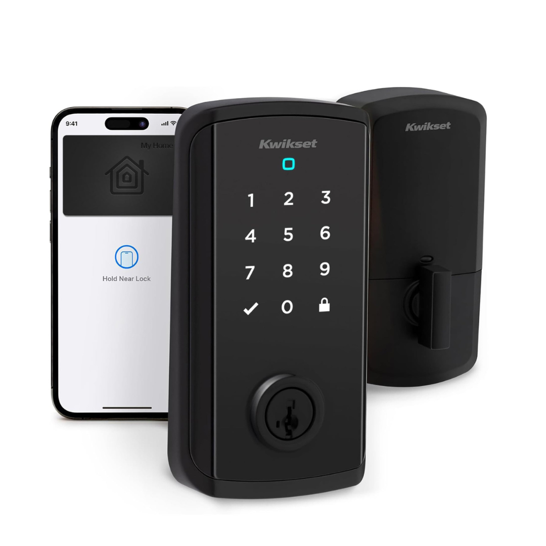 Kwikset Halo Select Plus Wi-Fi + Matter + Apple Home Keys Compatible Matte Black Smart Wi-Fi and Touchscreen Electronic Deadbolt Lock ft. SmartKey Security