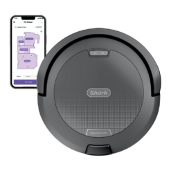 Shark Navigator Robot Vacuum with SmartPath Navigation and Self-Cleaning Brushroll, Powerful Suction, Pet Hair Pickup, Anti-Hair Wrap, for Carpets & Hard Floors, Steel Grey, RV2110