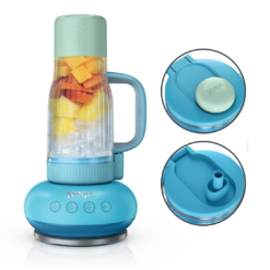 Ninja Blendboss Personal Blender for Smoothies & Frozen Drinks, 26oz Travel Tumbler, Blue Raspberry, DB351BL