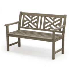 Cambridge Casual Maine 48-in W x 34-in H Weathered Gray Teak Garden Bench