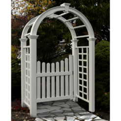 Vita 2.5-ft W x 7.84-ft H Arched CLASSIC White collection PVC Garden Arbor