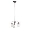 Kichler Braelyn 3 -Light Bronze Seeded glass Metal Chandelier
