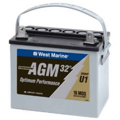 WEST MARINE Group U-1 Dual-Purpose AGM Battery 32 Amp Hours