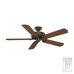 Casablanca Panama 54-in Aged Bronze with Walnut/Burnt Walnut Veneer Blades Ceiling Fan Light Kit Compatible and Wall Control Included 5 -Blade